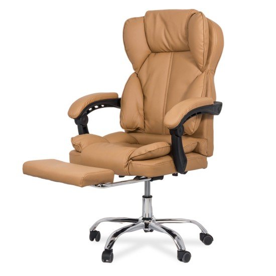 Scaun directorial bej OFF 415 – ergonomic, rabatabil, confort premium