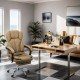 Executive office chair with footrest OFF 415F beige