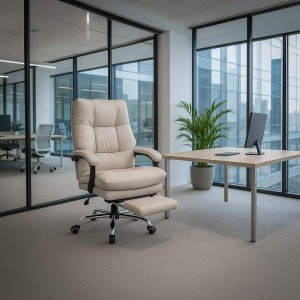 Beige eco-leather executive chair with folding backrest OFF 417 Beige eco-leather executive chair with folding backrest OFF 417