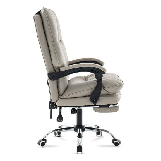 Scaun directorial gri din piele ecologica, reglabil pe inaltime OFF 417