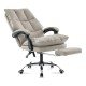Scaun directorial gri din piele ecologica, reglabil pe inaltime OFF 417