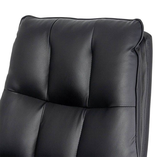 Black executive chair made of eco-leather, with footrest, foldable and comfortable OFF 417