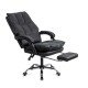 Black executive chair made of eco-leather, with footrest, foldable and comfortable OFF 417