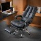 Black executive chair made of eco-leather, with footrest, foldable and comfortable OFF 417