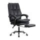 Black executive chair made of eco-leather, with footrest, foldable and comfortable OFF 417