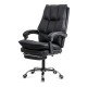 Black executive chair made of eco-leather, with footrest, foldable and comfortable OFF 417