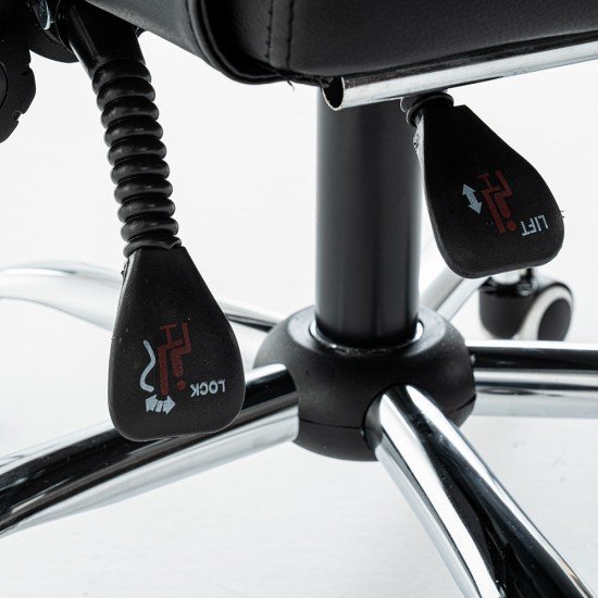 Black executive chair made of eco-leather, with footrest, foldable and comfortable OFF 417