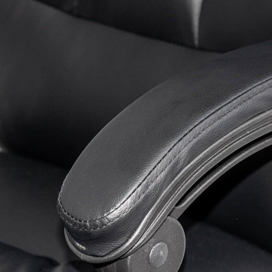 Black executive chair made of eco-leather, with footrest, foldable and comfortable OFF 417