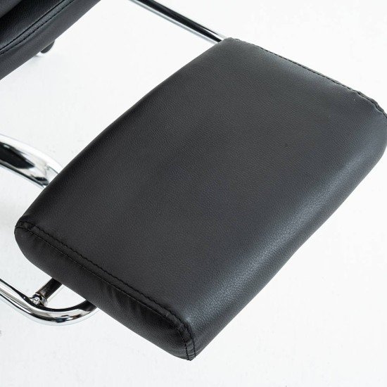 Black executive chair made of eco-leather, with footrest, foldable and comfortable OFF 417