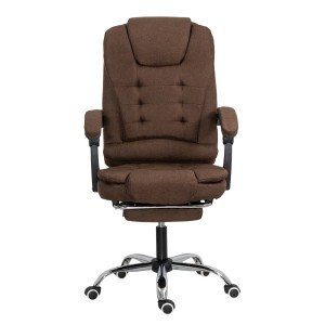 OFF 4181M brown fabric executive chair with 7-point massage and footrest OFF 4181M brown fabric executive chair with 7-point massage and footrest