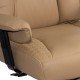 Scaun directorial bej din piele ecologica cu baza metalica OFF 421
