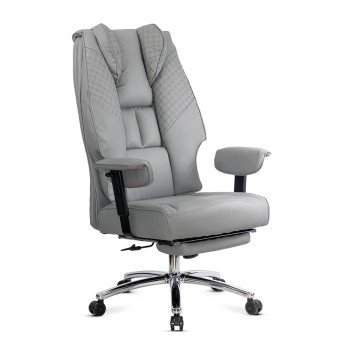 Scaun directorial gri rezistent pana la 150 kg cu suport pentru picioare OFF 421