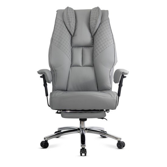 Scaun directorial gri OFF 421 rezistent pana la 150 kg cu suport pentru picioare