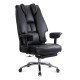 OFF 421 black executive chair made of eco-leather with adjustable arms and spring seat
