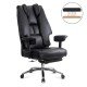 OFF 421 black executive chair made of eco-leather with adjustable arms and spring seat
