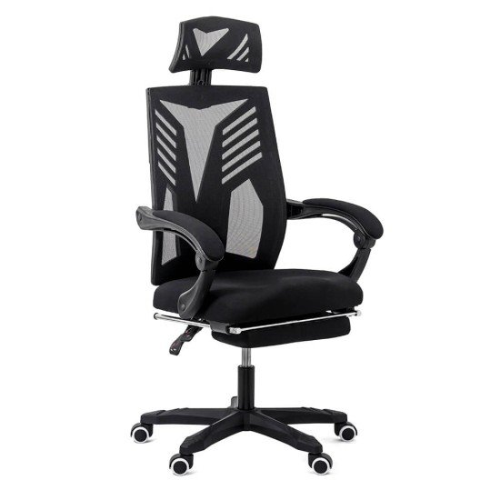 Office chair for mesh gaming and footrest OFF 427 black