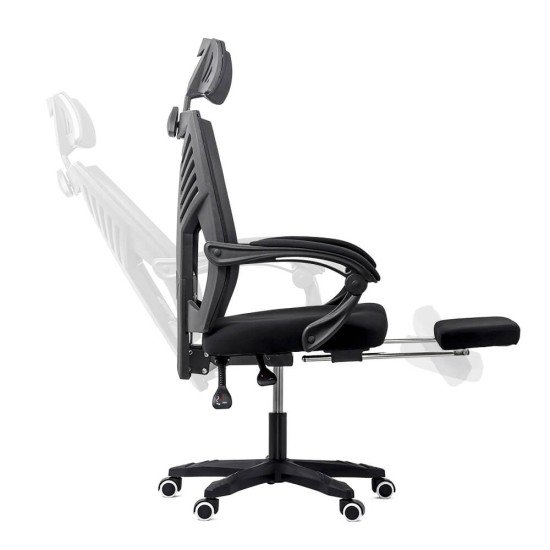 Office chair for mesh gaming and footrest OFF 427 black