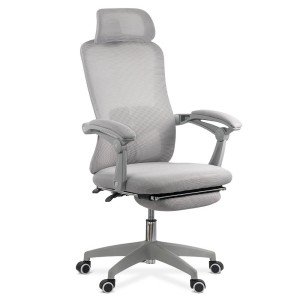 Mesh office chair with headrest and footrest OFF 430 grey Mesh office chair with headrest and footrest OFF 430 grey