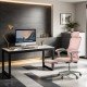 Mesh office chair with headrest and footrest OFF 430 pink