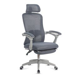 Mesh office chair with headrest and footrest OFF 430 grey