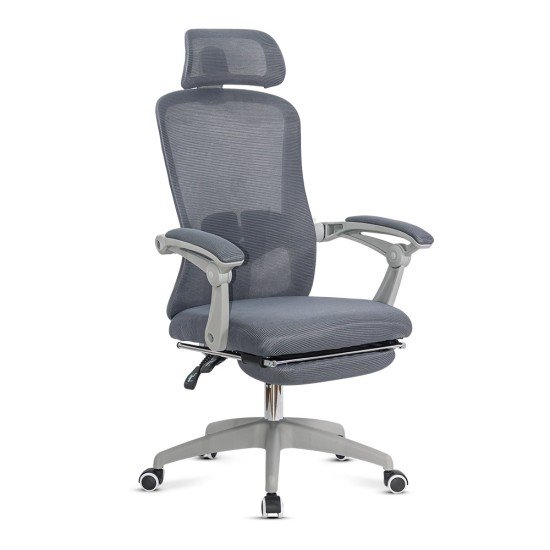 Mesh office chair with headrest and footrest OFF 430 grey
