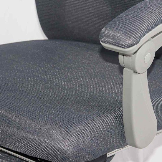 Mesh office chair with headrest and footrest OFF 430 grey