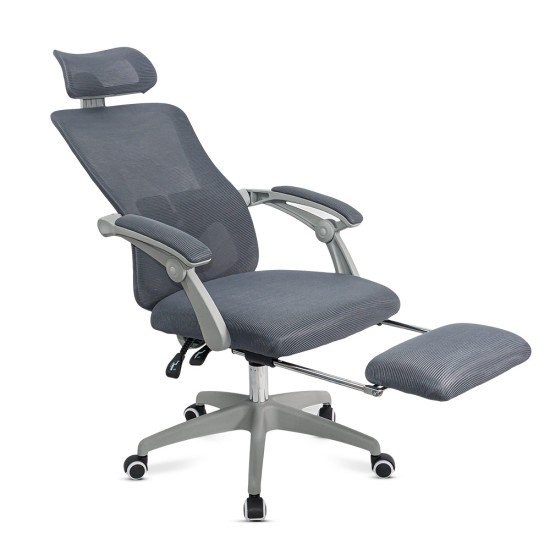 Mesh office chair with headrest and footrest OFF 430 grey
