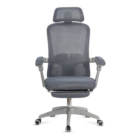 Mesh office chair with headrest and footrest OFF 430 grey