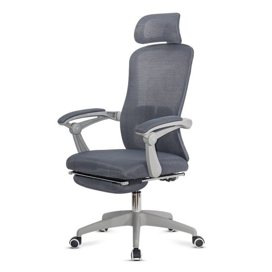Mesh office chair with headrest and footrest OFF 430 grey