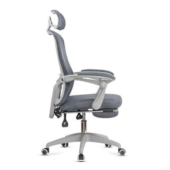 Mesh office chair with headrest and footrest OFF 430 grey