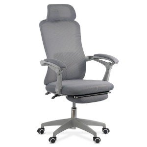 Mesh office chair with headrest and footrest OFF 430 grey Mesh office chair with headrest and footrest OFF 430 grey
