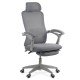 Scaun de birou din mesh cu tetiera si suport picioare OFF 430 gri