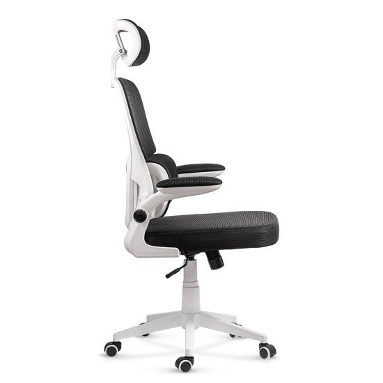 Ergonomic desk chair with lumbar support and folding arms OFF 432 black