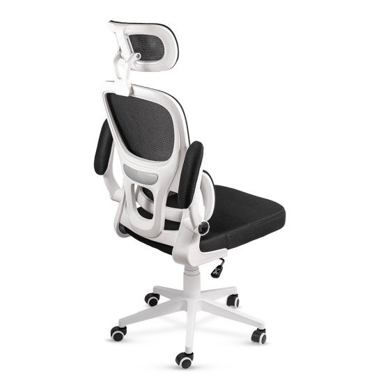 Ergonomic desk chair with lumbar support and folding arms OFF 432 black