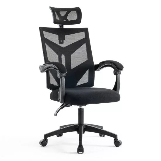 Scaun gaming negru din mesh, cu tetiera, ergonomic OFF 434