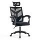 Black mesh gaming chair with headrest, ergonomic OFF 434