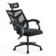 Scaun gaming negru din mesh, cu tetiera, ergonomic OFF 434
