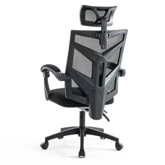 Scaun gaming negru din mesh, cu tetiera, ergonomic OFF 434