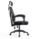 Scaun gaming negru din mesh, cu tetiera, ergonomic OFF 434