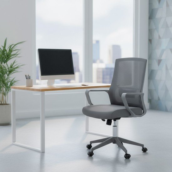 Scaun de birou reglabil pe inaltime cu suport lombar OFF 631 gri