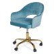 Scaun din catifea pentru birou cu baza aurie OFF 640 bleu Scaun din catifea pentru birou cu baza aurie OFF 640 bleu