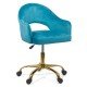 Scaun din catifea pentru birou cu baza aurie OFF 640 bleu