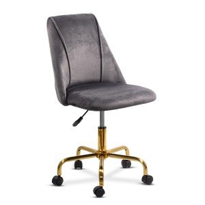 Elegant velvet office chair and golden base OFF 642 gray Elegant velvet office chair and golden base OFF 642 gray
