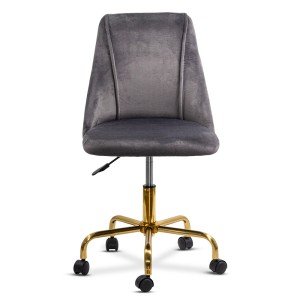 Scaun de birou elegant din catifea si baza aurie OFF 642 gri Scaun de birou elegant din catifea si baza aurie OFF 642 gri