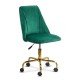 Scaun de birou elegant din catifea si baza aurie OFF 642 verde Scaun de birou elegant din catifea si baza aurie OFF 642 verde