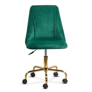 Scaun de birou elegant din catifea si baza aurie OFF 642 verde Scaun de birou elegant din catifea si baza aurie OFF 642 verde