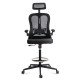 Scaun ergonomic de lucru negru din mesh cu suport picioare reglabil OFF 650