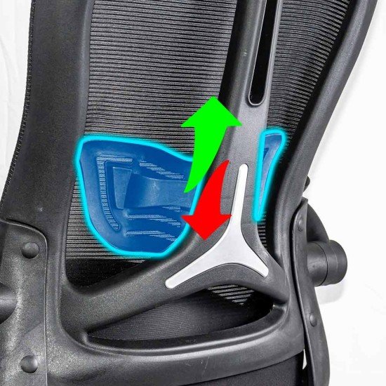 Scaun ergonomic de lucru negru din mesh cu suport picioare reglabil OFF 650