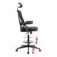 Scaun ergonomic de lucru negru din mesh cu suport picioare reglabil OFF 650