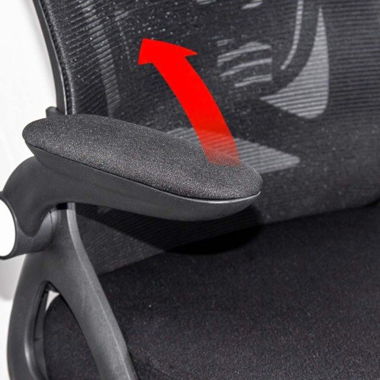 Scaun ergonomic de lucru negru din mesh cu suport picioare reglabil OFF 650